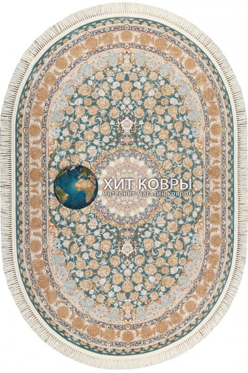 Иранский ковер Farsi 1200 129 Голубой-серый овал
